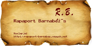 Rapaport Barnabás névjegykártya
